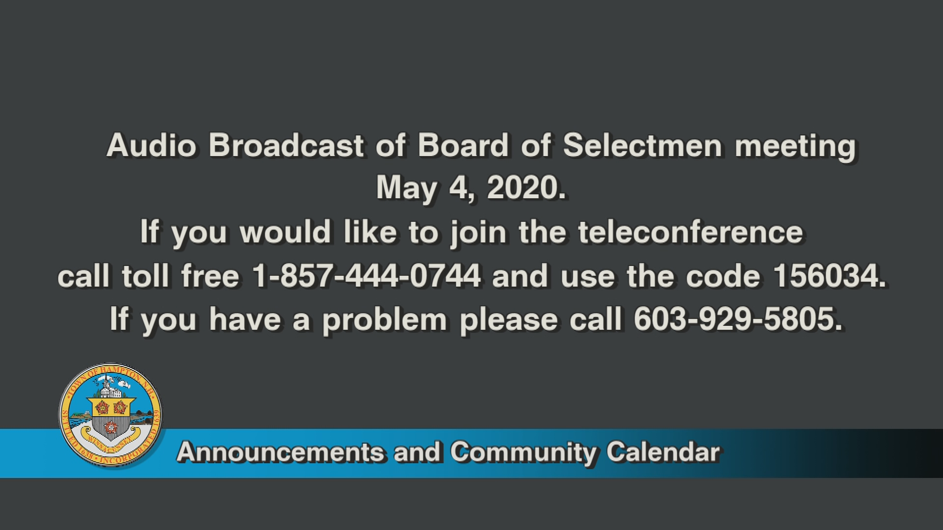 Thumbnail image for Board of Selectmen, May 4, 2020