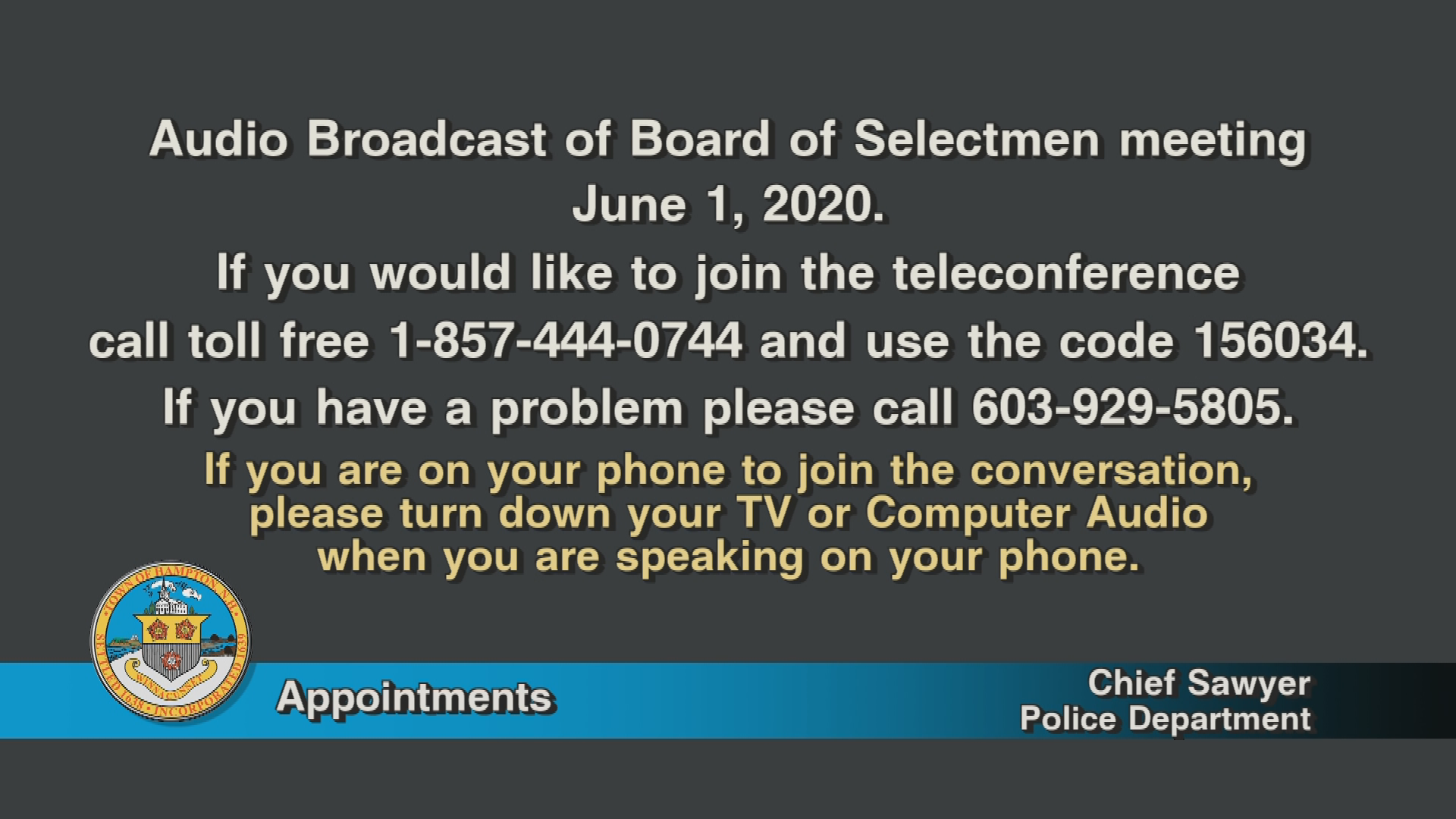 Thumbnail image for Board of Selectmen, June 1, 2020