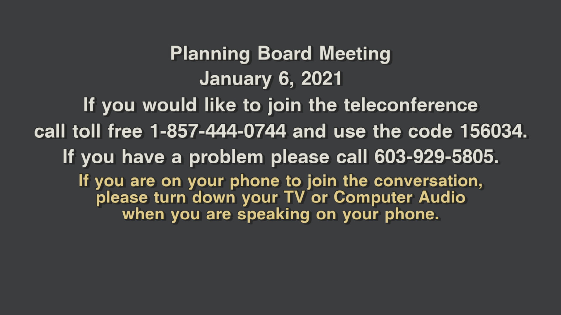 Thumbnail image for Planning Board, January 6, 2021