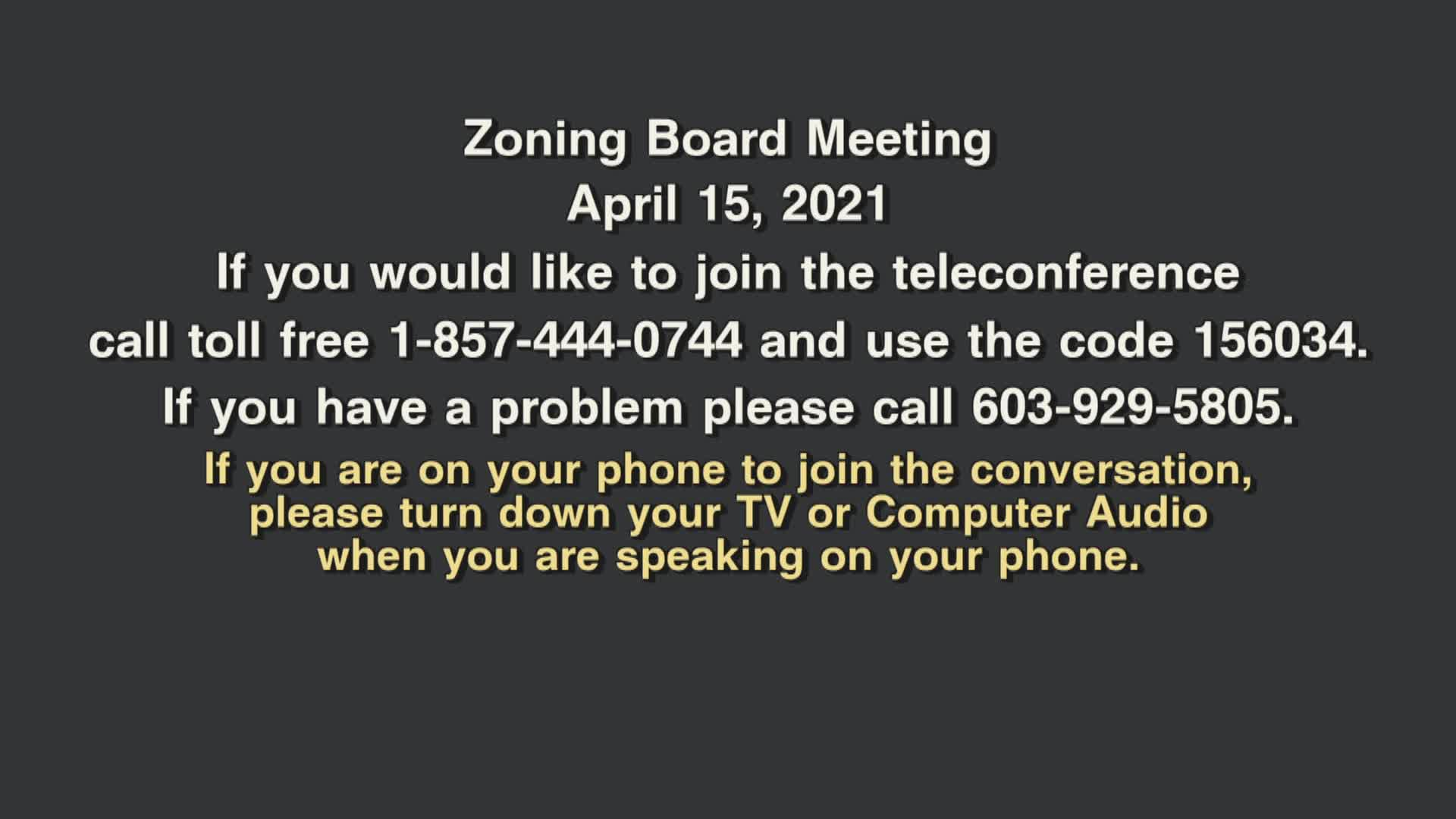 Thumbnail image for Zoning Board, April 15, 2021