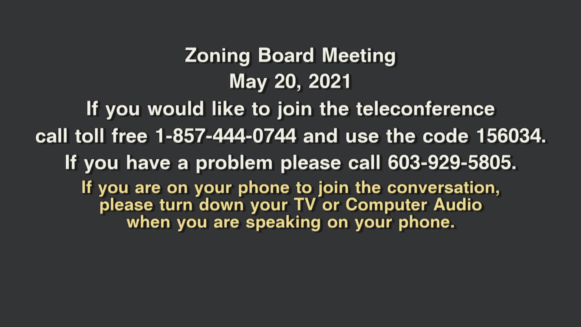 Thumbnail image for Zoning Board, May 20, 2021