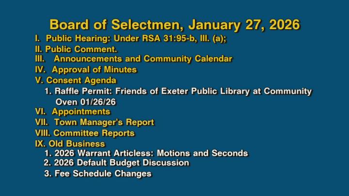 Thumbnail image for Board of Selectmen January 27, 2026