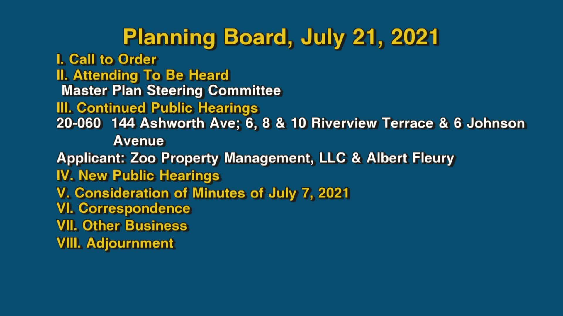Thumbnail image for Planning Board, July 21, 2021