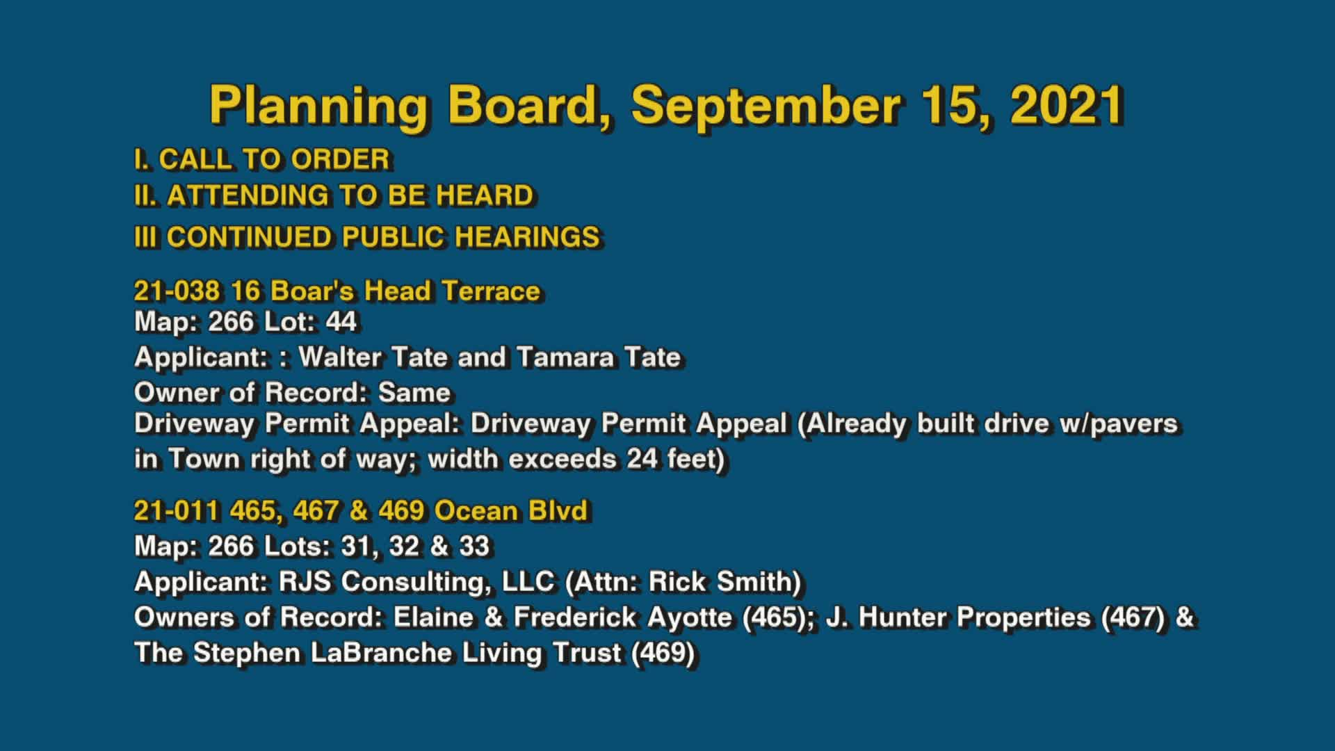 Thumbnail image for Planning Board, September 15, 2021
