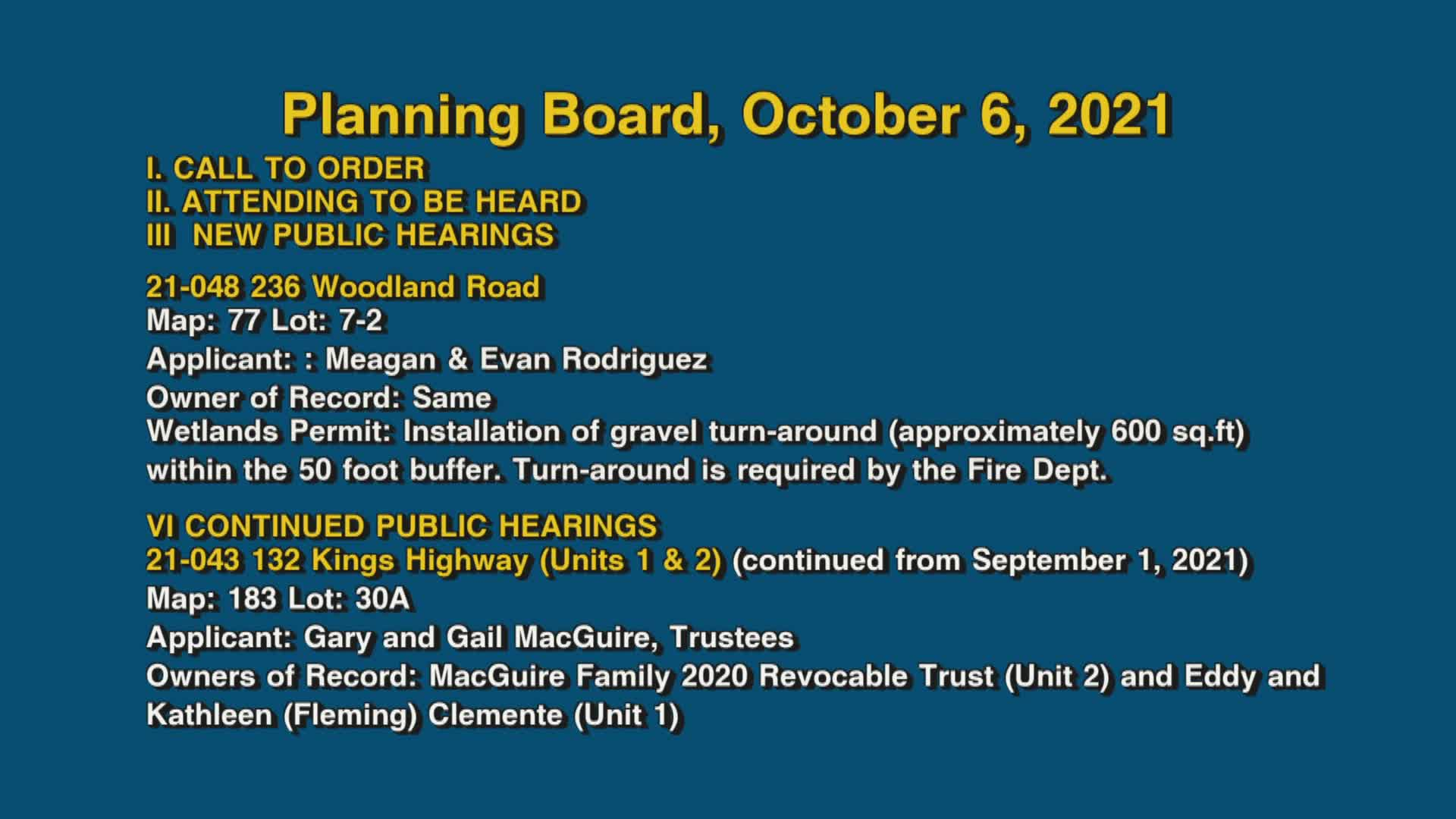 Thumbnail image for Planning Board, October 6, 2021