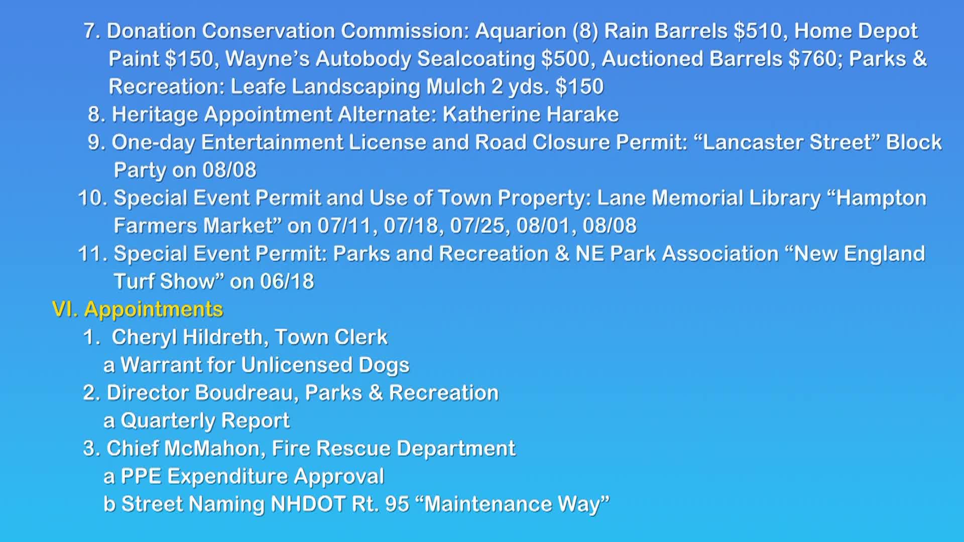 Thumbnail image for Board of Selectmen June 8, 2026