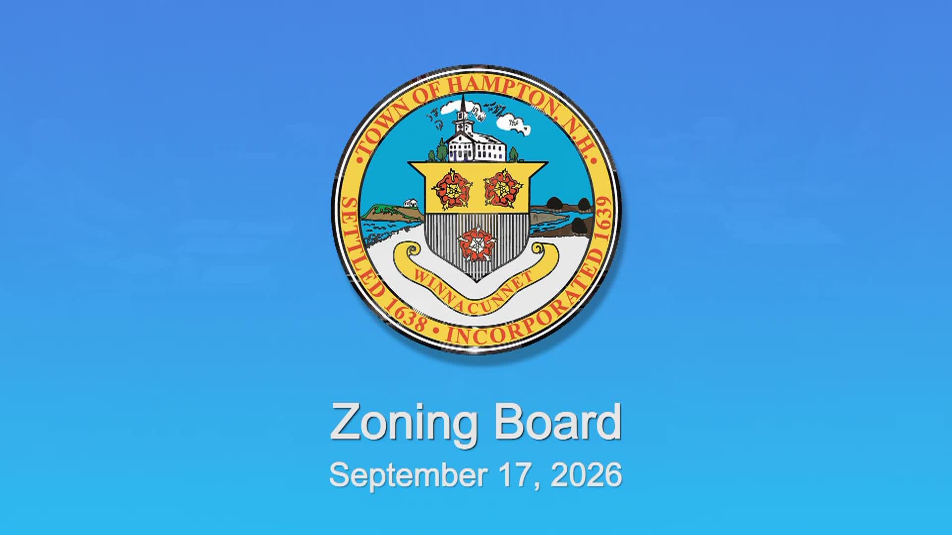 Thumbnail image for Zoning Board, September 17, 2026