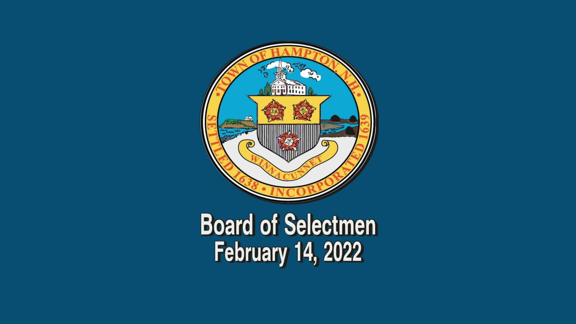 Thumbnail image for Board of Selectmen, February 14, 2022
