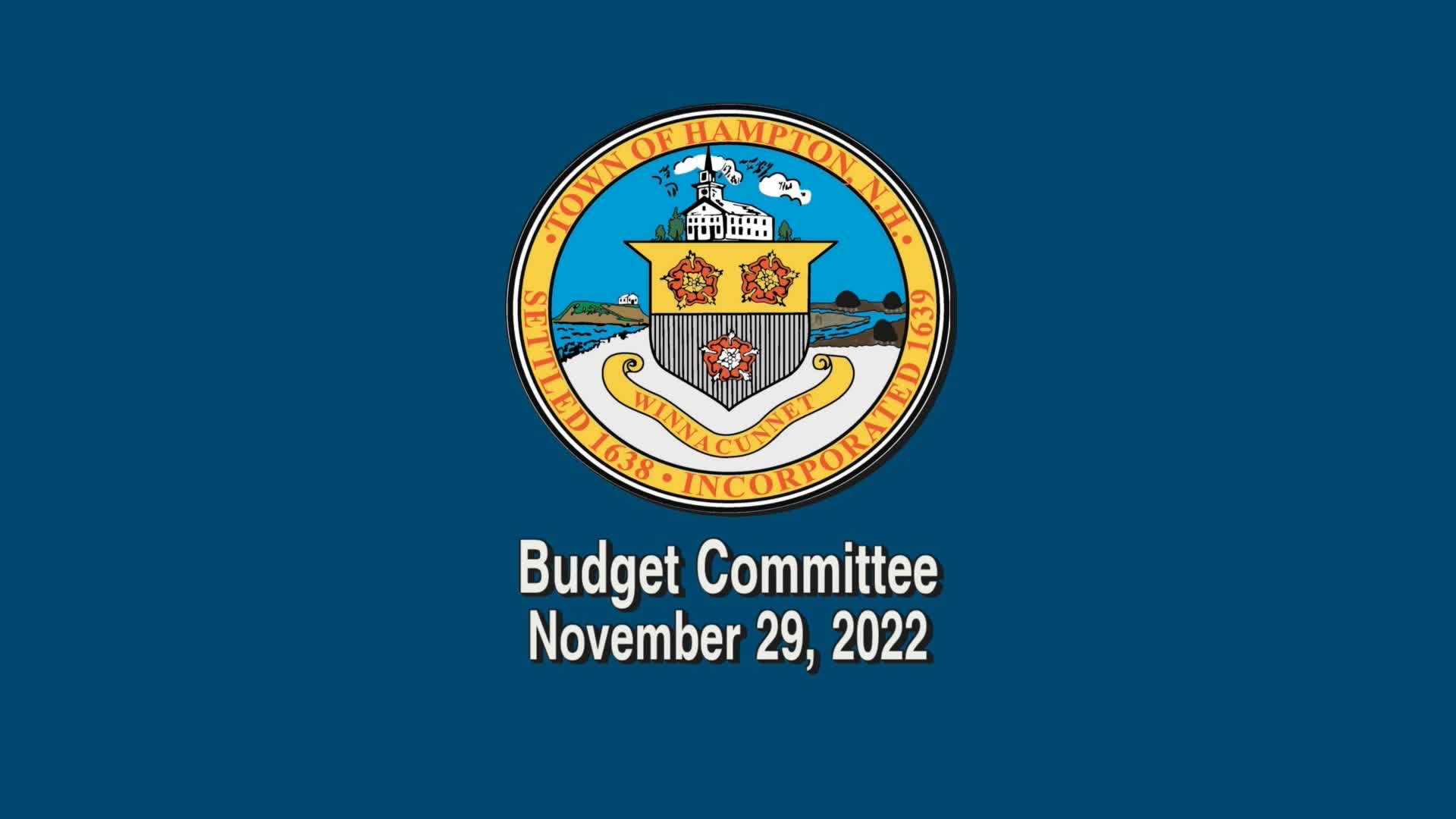 Thumbnail image for Budget Committee, November 29, 2022