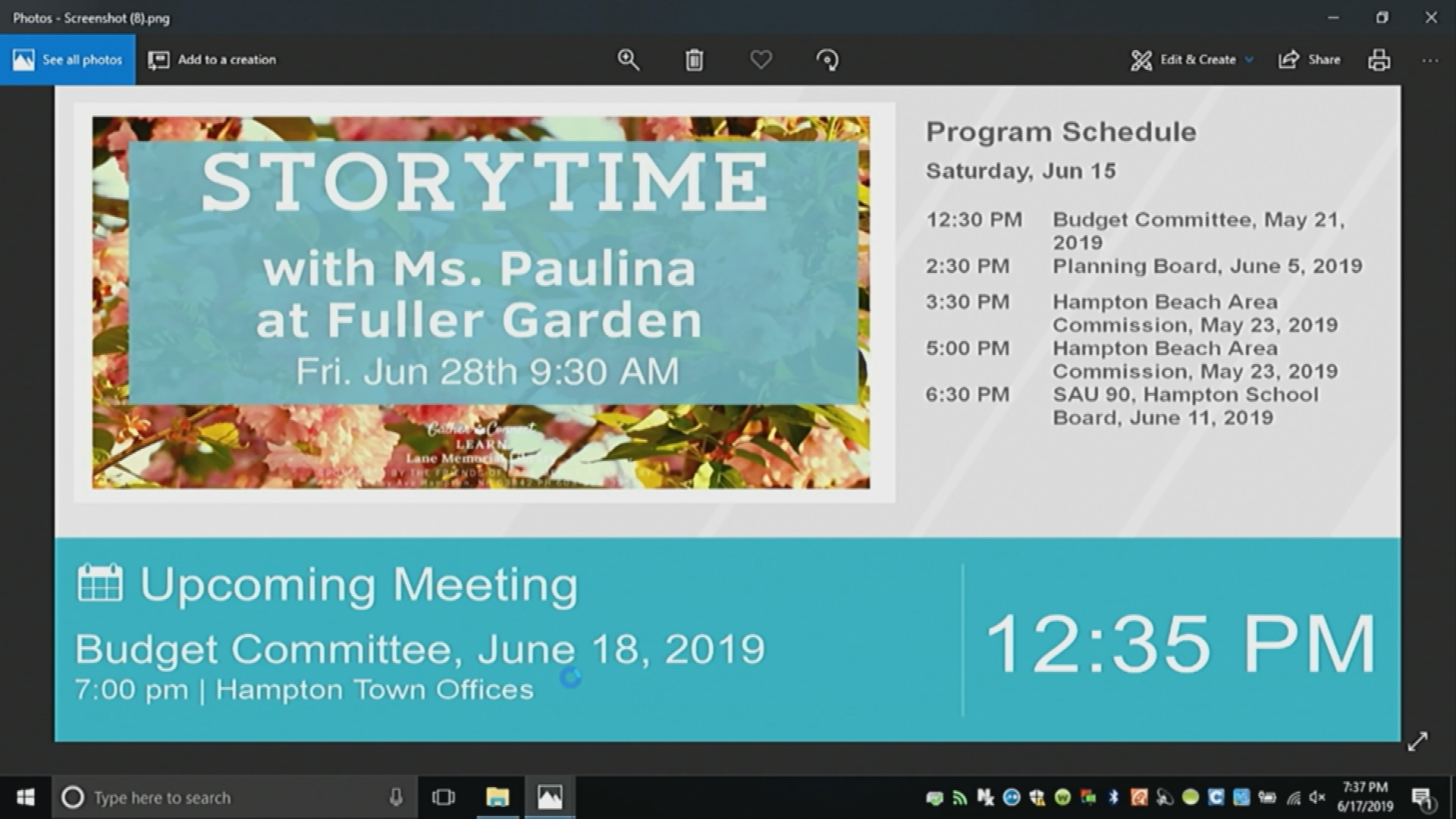 Thumbnail image for Board of Selectmen, June 17, 2019