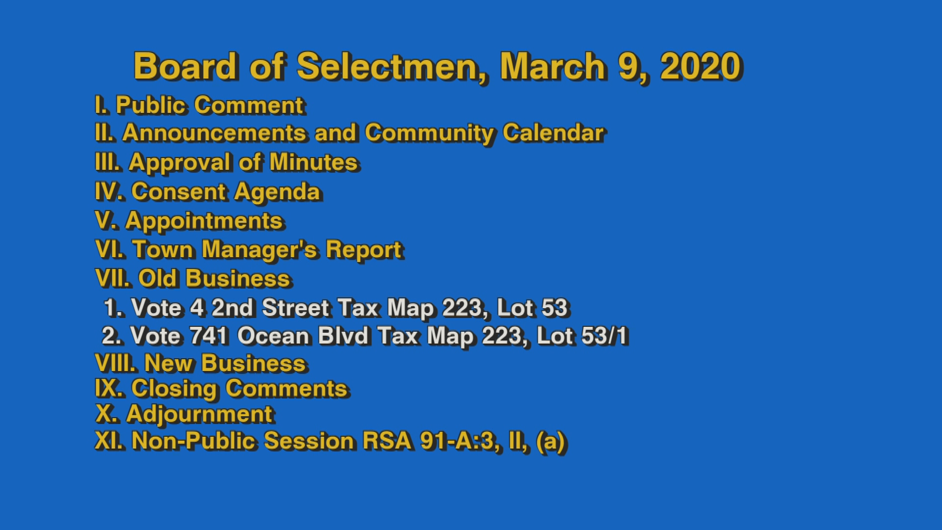 Thumbnail image for Board of Selectmen, March 9, 2020